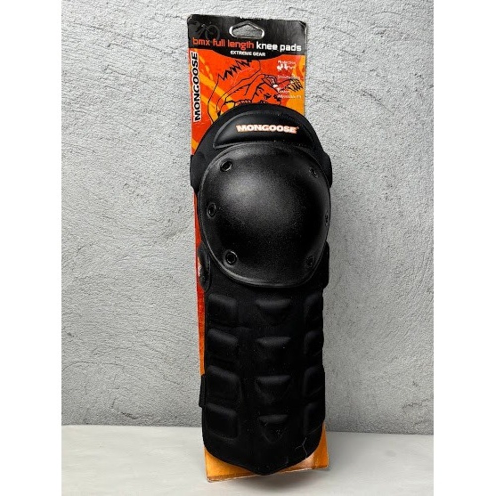 Mongoose Extreme Gear BMX Full Length Knee Pads Black Shin Guard MGS17 NWT 2002